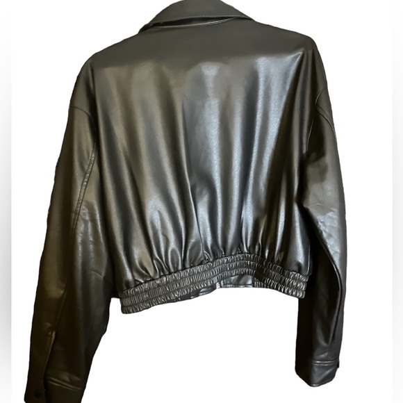 Moto Style Faux Leather Jacket - Picture 2 of 9